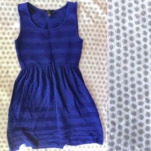Royal blue ribbed mini dress - medium